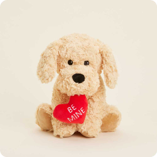 Image 95: Microwavable Be Mine Golden Dog Stuffed Animal Warmies